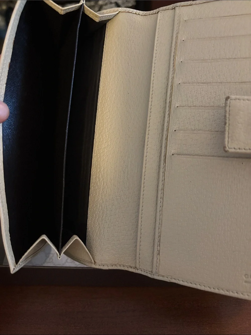 Gucci Beige and Brown GG Canvas Continental Wallet with Gold Plate - Picture 10 of 12